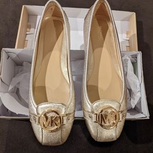 Michael Kors, 8.5M Fulton Moccasin, gold metallic leather